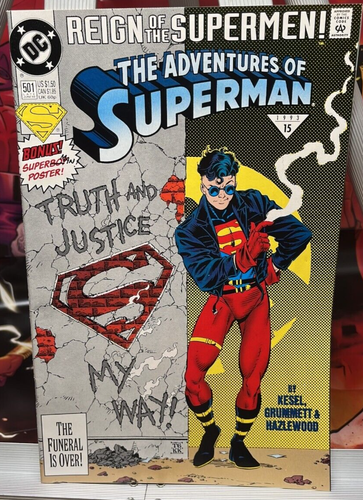 Adventures of Superman #501 Superboy Cover DC Comics 1993