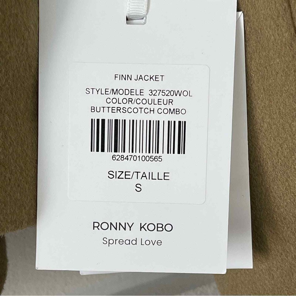 RONNY KOBO FINN Jacket 100 Wool Women’s Size Small Butterscotch 3