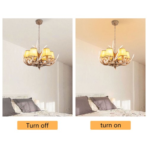110V LED Vintage Country Antler Chandelier Pendant Lamp Ceiling Mount Fixture - Picture 23 of 23