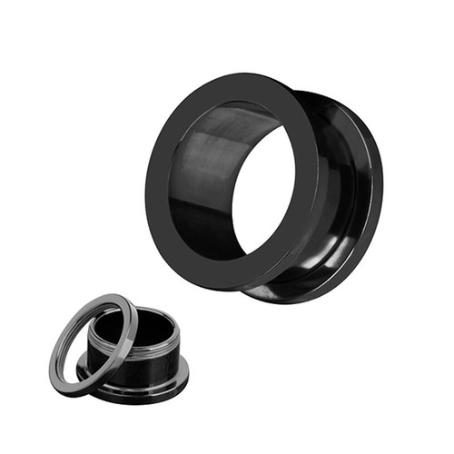 2X Surgical Steel Double Flared Screw Flesh Tunnel Ear Plug Expander Stretcher - Picture 5 of 8