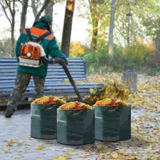 3 Pieces 16Gal Leaves Weeds Logs Storage Bin Garden Waste Bags W/ Support Frames