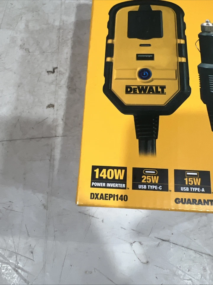 DeWALT DXAEPI140 Power Inverter 12VDC, 120VAC, 140 WATT - Image 2 of 4