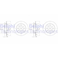2X Delphi Bremsscheiben 258Mm Voll Hinten Passend FÜR Hyundai Coupe Elantra