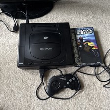 Sega Saturn Video Game Console Black Mk1 Inc road rash and 3rd party controller