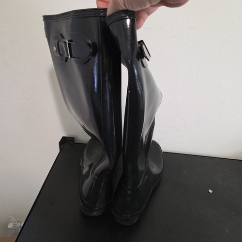 Womens Hunter Rubber Knee High Rain boots, Black Size 9 EXCELLENT - Picture 4 of 9