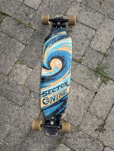 Sector 9 Complete Longboard Skateboard Blue Wave Graphic Complete Board