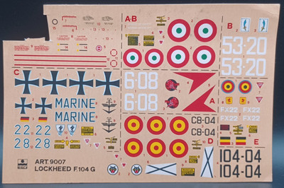 ESCI | No. 9007 | 1:72 F-104 G/S Starfighter Decals