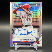 Trent Deveaux 2021 Bowman Chrome Prospect Autographs Refractor #CPA-TD #/499