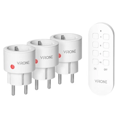 ORNO Funksteckdosen 3er Set mit Fernbedienung Funkschalter 30m max. 2300W