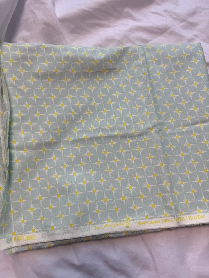 Heather Bailey Fabric Nicey Blue Starburst Retro Cotton Craft Quilt 1 Yard 14” - Image 4 of 4