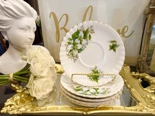 Vintage Royal Albert Trillium Five Under plates For Soup Bowls(6.25 in)