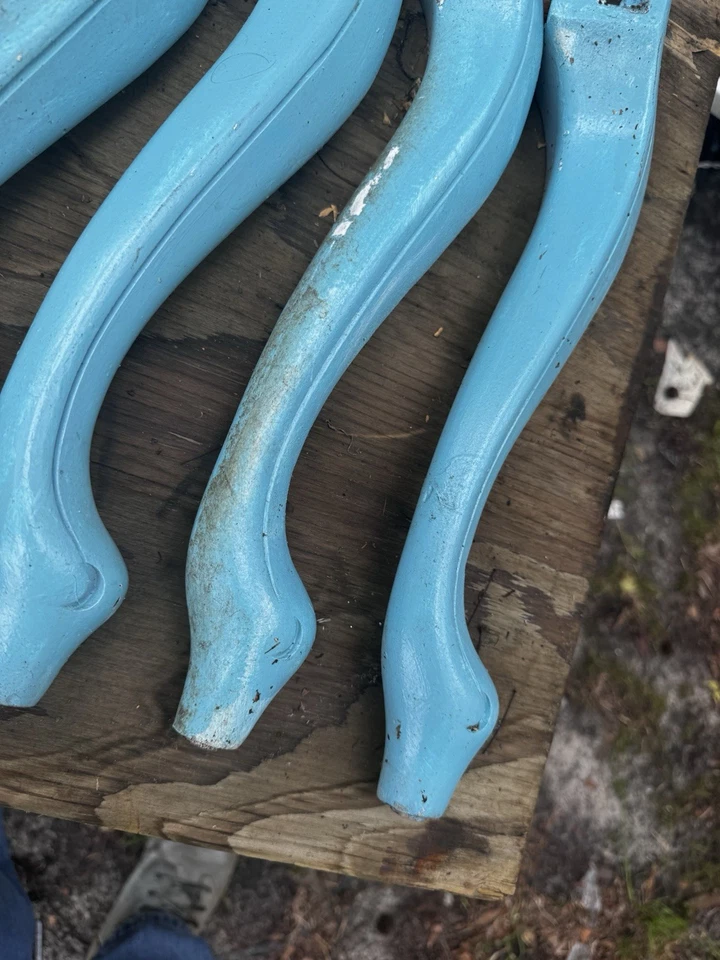 4-16.5” Tall Wood Tapered Cabriolet  Legs Popular French Salvage Crafter Blue - Image 4 of 4