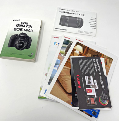 Canon EOS Rebel T3i 600D Camera Instruction Manual - English