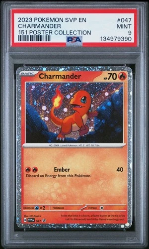 2023 POKEMON SVP EN-SV BLACK STAR PROMO 151 POSTER COLL #047 CHARMANDER PSA 9