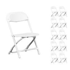 Kids Plastic Folding Chairs White Kindergarten Preschool Child 220lb Limit 10 Pk