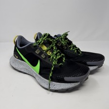 Nike Pegasus Trail 3 Trail Running Shoes Mens 7.5 Black Green Hiking Sneakers