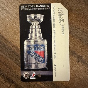 NYC MetroCard NY Rangers 1994 Stanley Cup Edition 5 of 5