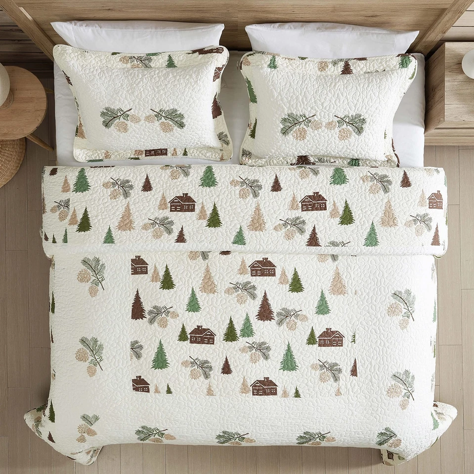 Funda de almohada bordada Cabin High Lodge, ligera, para todas las estaciones, estándar S... Foto 3 de 4