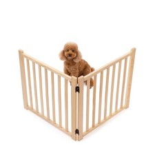 Wooden Freestanding Pet Gate for Dogs - Indoor 2 Panel Dog Barrier H23"