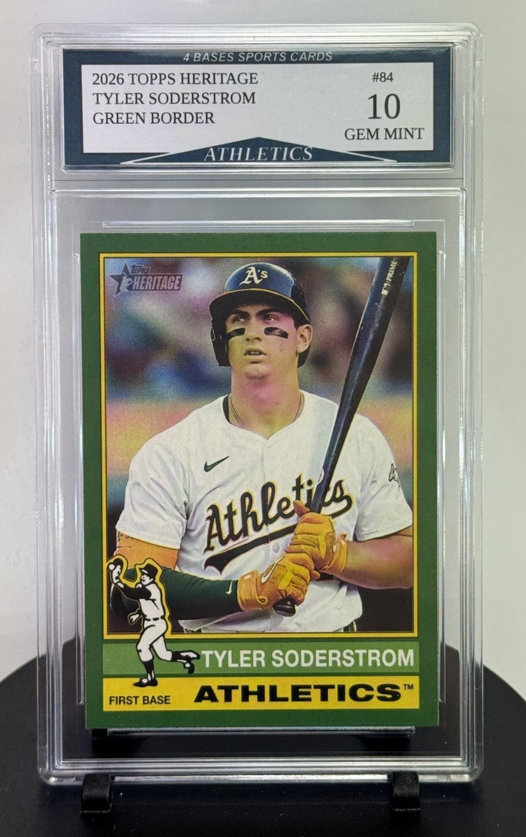 2026 Topps Heritage Tyler Soderstrom Oakland Green Border Card #84