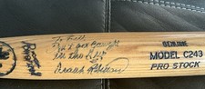 1 Of 1 Autographed Baseball Bat By Frank Robinson “Don’t Get Caught In The Grip”