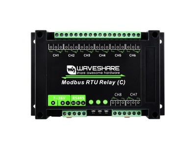 Waveshare Modbus RTU 8-Kanal Verriegelungsrelaismodul (C) mit RS485 Schnittstelle, Multi