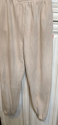 Bayse Men's Elastic Waist Stretch Pull On Jogger Sweatpants Cream Size Small