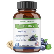 Organic Bilberry Extract Vegan Capsules for Eye Health  Vision Support