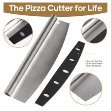 14"Professional Stainless Steel Food Pizza Cutter Rocker Ultra Sharp Pizza Knife