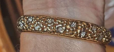 14k 42.5 gram Heavy Lady's Rare Vintage HAWAIIAN Po Sun Hun Bangle with Diamonds