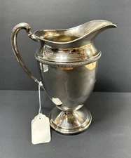 Antique Friedman Silver Plate Water Pitcher Jug Footed 25th Anniversary Trophy