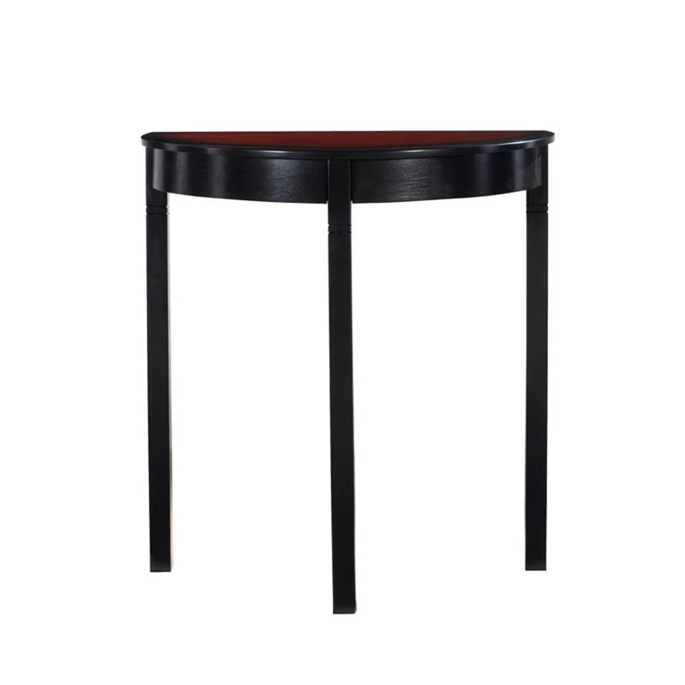 Linon Camden Wood Demi Lune Console Table in Black - Image 3 of 4