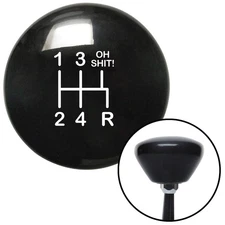 White Shift Pattern OS15n Black Retro Shift Knob w/ M16x1.5 Insert Shifter Auto