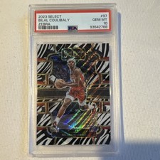 Panini 2023-24 Select Concourse Bilal Coulibaly Zebra Prizm Rookie #97 PSA 10