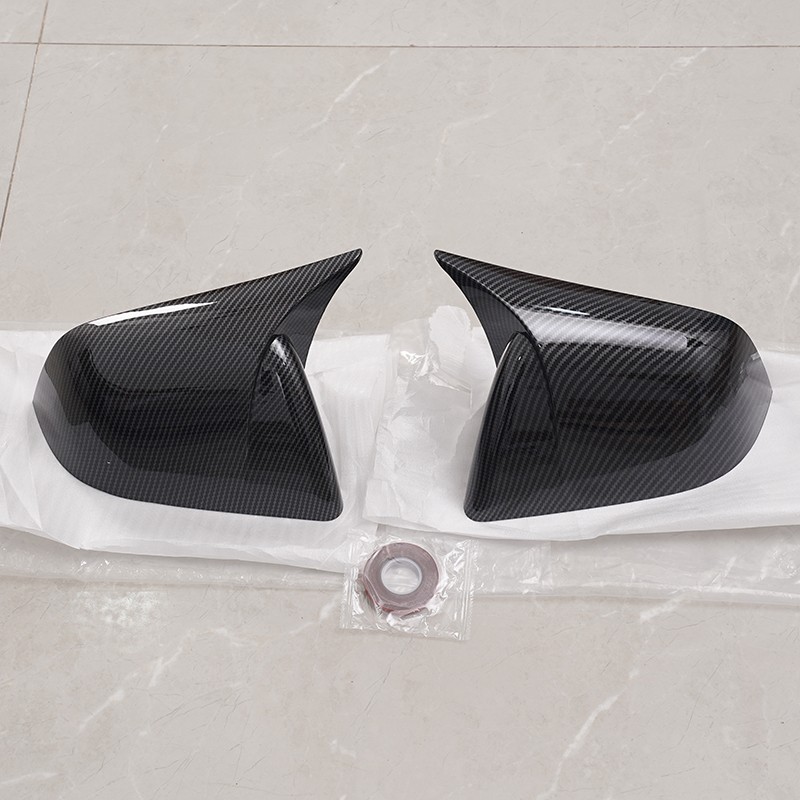 Pair Carbon Fiber Look Side Door Wing Mirror Cover Cap For Tesla Model Y 2020-22