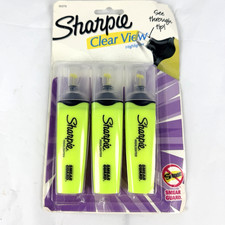 NEW Sharpie Clear View Highlighter Chisel Tip Yellow 3/pk 1912770