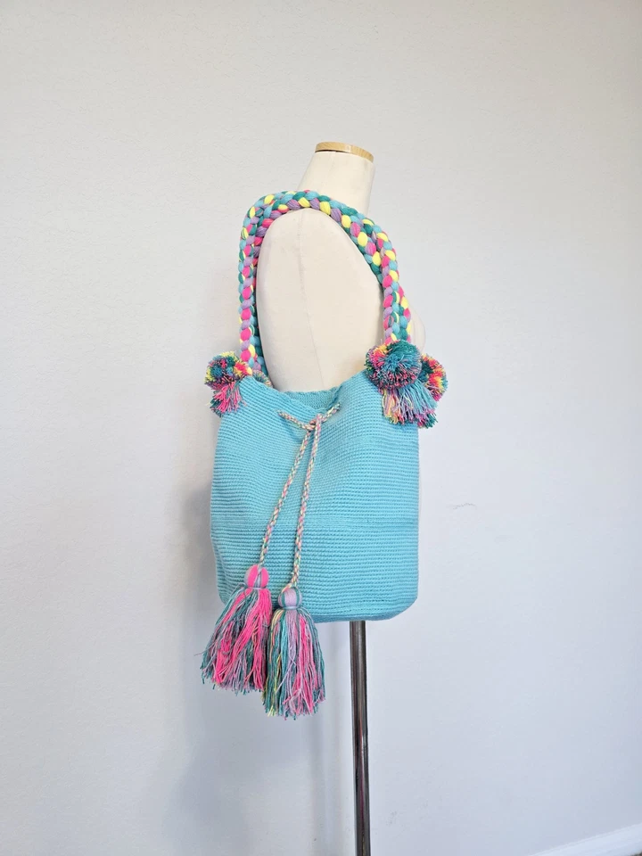 Колумбийский подлинный 100% ручной работы Wayuu Mochila наплечная сумка - новый - Изображение 4 из 4