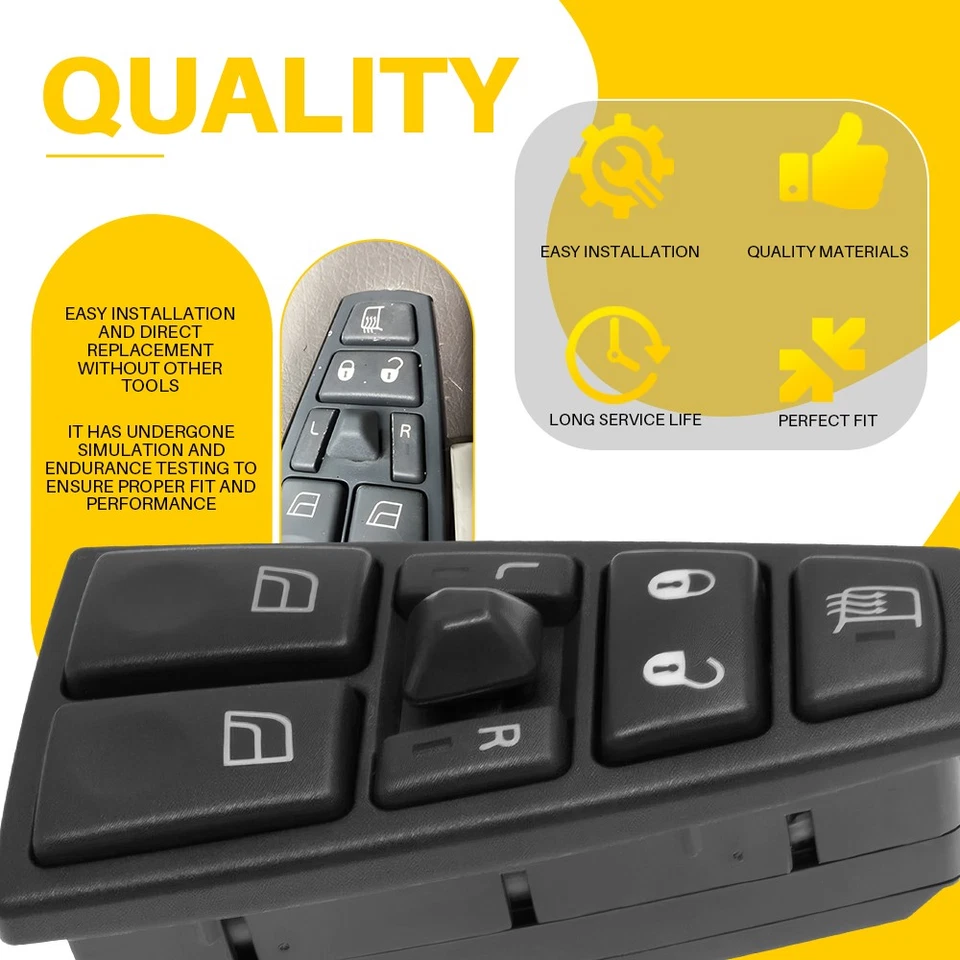 Front Driver Master Control Window Switch Fit 2004-2012 Volvo VN VNL VNM 1-10x - Image 2 of 4