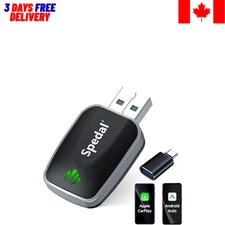 Mini Wireless CarPlay & Android Auto Adapter - 2-in-1 Plug & Play Dongle .