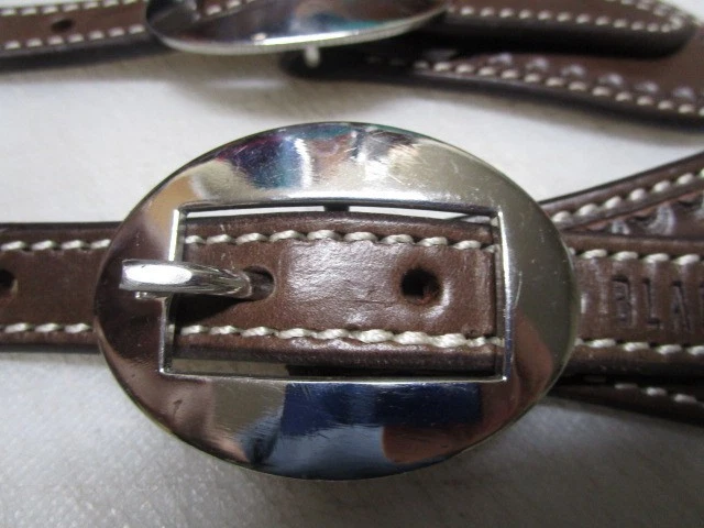 NUEVO Cesta de cuero Blackhoof tejida de cuero crudo marrón oscuro correas de espolón Foto 3 de 4