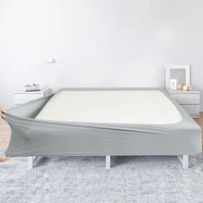 Box Spring Cover Twin Size - Jersey Knit & Stretchy Wrap Around 4 Twin, Gray 