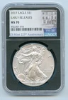 2017 American Silver Eagle 1 OZ NGC MS70 Early Release - 5 Available