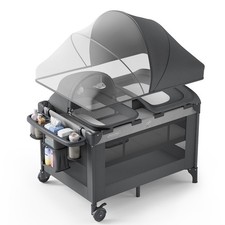 4-in-1 Baby Bassinet with Playard, Sleeper Nest, Changing Table, Mosquito Net...