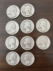 Lot of (10) 90% Silver Washington Quarters (1941)