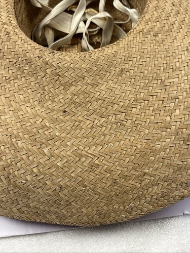 Sombrero Hawaiano 100% Lauhala De Colección - Papal’e 20.5” ~ Hecho a Mano Tejido en Hawai ~ LEER - Imagen 13 de 24