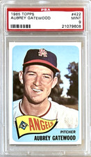 1965 TOPPS #422 AUBREY GATEWOOD PSA 9 MINT ANGELS