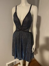 JVN4281A By JOVANI Blue Color Size 0 W/ Tags Dress NEW SEE VIDEO Shiny PROM