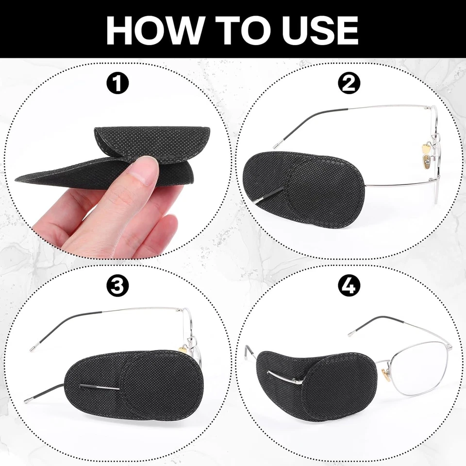 6 Stück Augenklappen für Brillen, Wiederverwendbare Augenklappe für Erwachsene u - Bild 4 von 4