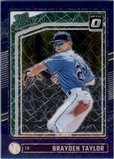 2024 Donruss Optic Blue Velocity Baseball Card #171 Brayden Taylor