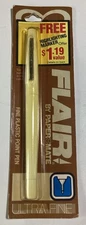 Paper Mate Flair Pen Ultra Fine Blue Ink NOS Vintage 1988 Gillette USA Boston MA